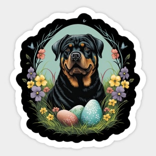 Rottweiler happy easter day Sticker